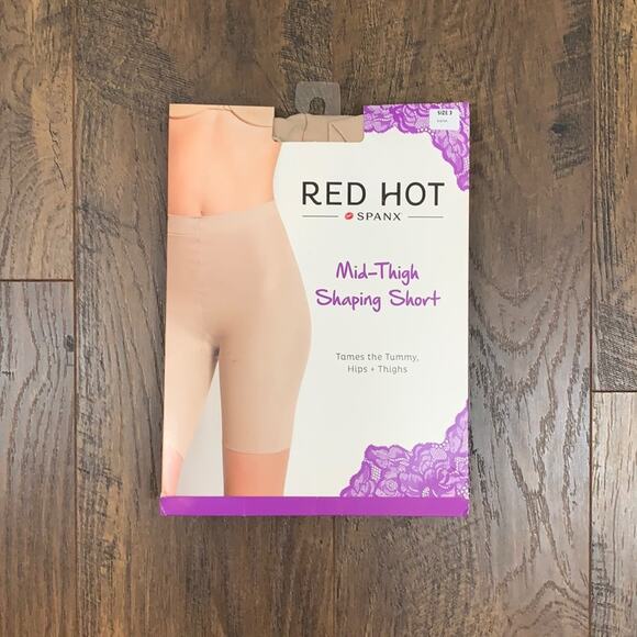 SPANX Other - Red Hot Spanx Mid-Thigh Shaping Short In Barst